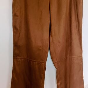 Harolds Suede Brown Wide-Leg Pants Size 14